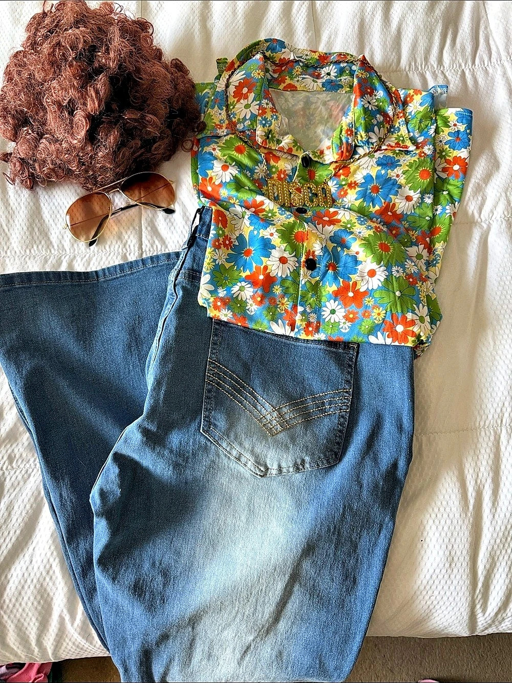 Men’s Dis o Denim Outfit Set, Blue & Multicolor, Size XL